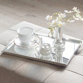 Bandeja Shefield Plate C/ Espelho Prata - M  M