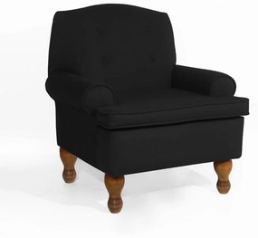 Poltrona da Vovó Lucy Decorativa Luxo Suede Preto
