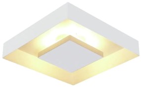 Plafon Home Quadrado De Sobrepor 33,5X33,5X8Cm 02Xe27 - Usina 251/4E (FN-F - Fendi Fosco + BR-F - Branco Fosco)