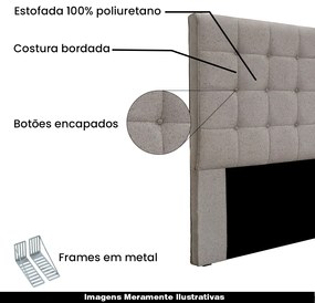 Cabeceira Decorativa King Size 1,95M Tropea Linho Areia G63 - Gran Belo