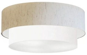 Plafon Para Quarto Cilíndrico SQ-3021 Cúpula Cor Linho Bege Branco
