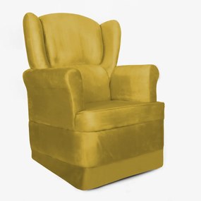 Poltrona Ana de Amamentação com Balanço Suede Amarelo