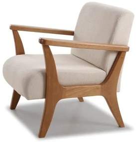 Poltrona Paquetá Estofada Assento Machê Base Amêndoa 70cm - 69752 Sun House