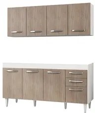Armário Aéreo Panamá e Balcão Gabinete Para Pia 160cm Áustria Branco/C