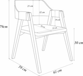 Kit 2 Cadeiras Sala de Jantar e Jogos Carteados Madeira Maciça Poker Linho OffWhite/Imbuia G42 - Gran Belo