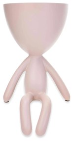 Vaso Decorativo Bob Robert Plant Sentando em Poliresina Rosa 18x10x10 cm - D'Rossi