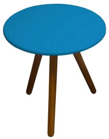 Mesa Lateral Laura Decorativa Tampo Azul Pés Palito