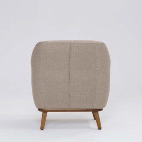 Poltrona Decorativa Pauline D07 Base Madeira Linho Mescla Bege - D'Rossi