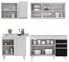 Armário de Cozinha Modulado de Canto Direito 4 Peças CP37 Balcão sem T