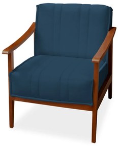 Poltrona Decorativa Vincenzza Veludo Azul Marinho