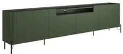 Rack TV 85 Pol 260cm 4 Portas Lisas Blen Musgo/Preto I06 - Mpozenato