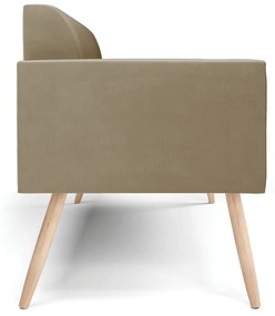 Sofá Namoradeira Pés Palito Natural Marisa Suede Marrom Rato D03 - D'Rossi