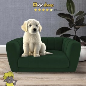 Caminha Casinha para Cachorro Gato Pet Mini Poltrona Meg Veludo Verde - Loja Sheep - Verde escuro