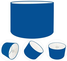 Cúpula Abajur Cilíndrica Cp-7017 Ø40x21cm Azul Marinho