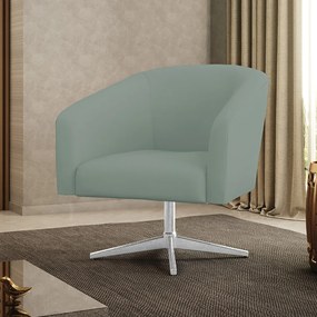 Poltrona Decorativa Giratória Cromada Stella Cotelê Ext/Veludo D03 - D'Rossi - Menta