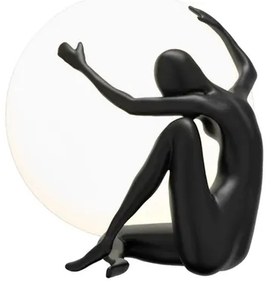 Luminaria De Mesa Vidro Metal Preto Branco Florence Sigma