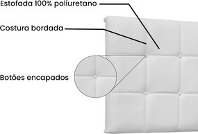 Painel Verona Para Cama Box King 195 cm Corino S04 - D'Rossi - Branco