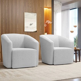 Poltrona Decorativa Orgânica Kit 2 Stella Max Bouclê D03 - D'Rossi - Off White