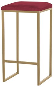 Banqueta Decorativa Billie Base Gold Suede Bordô G41 - Gran Belo
