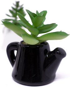 Kit 6 Suculentas Artificiais com Vaso de Cerâmica 9,5x8x6 cm - D'Rossi