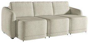 Sofá Cama Modulado Retrátil e Reclinável Decorativo Varsóvia 306cm Bouclê Bege G33 - Gran Belo
