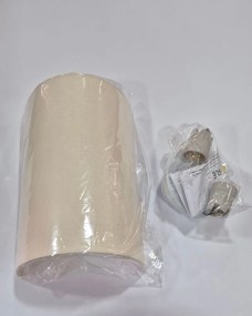 Arandela Meia Cana Md-2031 Cúpula em Tecido 30/18x16cm Algodão Crú - Bivolt