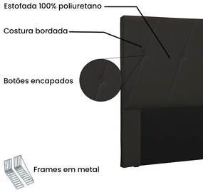 Cabeceira Cama Box Casal King 195cm Aquilla Corano Marrom - Sheep Estofados - Marrom
