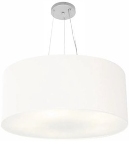 Lustre Pendente Cilíndrico Md-4074 Cúpula em Tecido 60x30cm Branco - Bivolt