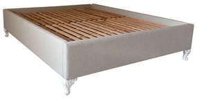 Cama Turca Alexandria Casal Lisa - Pés Entalhados na Cor Branco Kleiner
