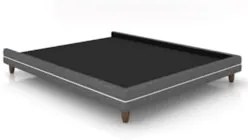 Cama Casal Base Box 140cm Many Z37 Linho Cinza - Mpozenato