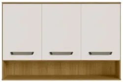 Armário de Cozinha Aéreo 120cm Rita Freijó/Off Acetinado Z44 - Mpozena