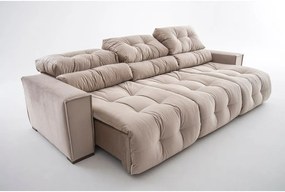 Sofá 7 Lugares Retrátil e Reclinavel - Weekend Suede Azul