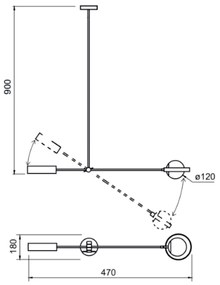 Pendente Viga 47X18X90Cm 01Xg9 Globo Ø12Cm - Usina 50060/1 (BT - Branco Texturizado, Branco (Fosco))