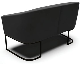 Sofá 2 Lugares Namoradeira Industrial Preto Stella Suede Preto D03 - D'Rossi