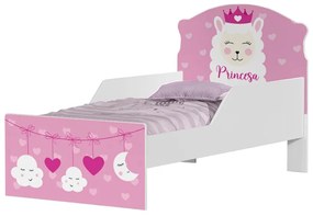 Mini Cama Infantil 153,2x79cm com Proteção Lateral Personagens K02 - D'Rossi - LHAMA PRINCESA