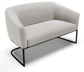 Sofá 2 Lugares Namoradeira Industrial Preto Stella Veludo D03 - D'Rossi - Cinza