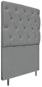 Cabeceira Estofada Liverpool 90 cm Solteiro Suede Cinza - ADJ Decor