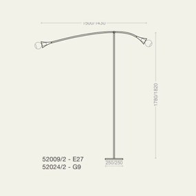 Luminária De Chão Jazz Articulável Base Piso 34X178X150Cm 2Xe27 - Usin... (PT - Preto Texturizado)
