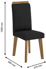 Mesa De Jantar Turmalina Com 4 Cadeiras Diamante Pés Oblongo Off White Com Aveludado Preto – RV Moveis