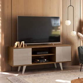 Rack TV 50 Pol 136cm Bancada para Sala Korelli M20 - D'Rossi - Fendi e Naturale