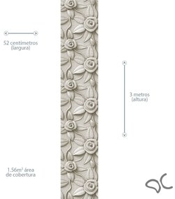 Papel de Parede Melissa Floral 3D 0.52m x 3.00m