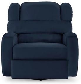 Poltrona do Papai Sala de Cinema Reclinável Kylie Glider Manual Giratória USB PU Azul G23
