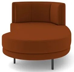 Chaise Longue Divã 164cm Braço Esquerdo Logus D06 Veludo Telha - Mpoze