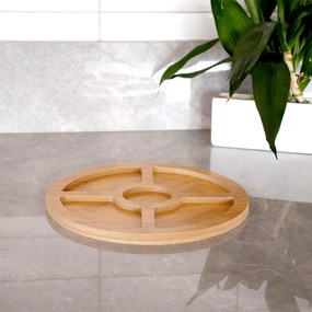 Bandeja Decorativa de Bambu para Petiscos Redonda 1,5x26x26 Cm - D'Rossi
