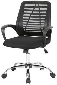 Cadeira Office Lenox Tela Preta Base Cromada - 58456 Sun House