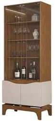 Cristaleira para Sala de Jantar 4 Portas 74cm Alice D04 Freijó/Off Whi