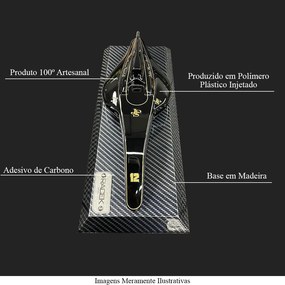 Miniatura de Quadro Decorativo 33cm x 12,5cm Carro F1 Snn 98T Preto G53 - Gran Belo