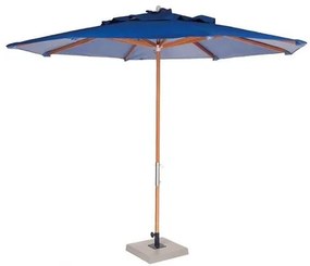 Ombrelone Leblon Azul Marinho em Madeira 2,40 MT (LARG) Base 49x49 cm Central com Tecido Bagun - 44263 Sun House