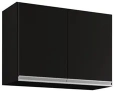 Armário Aéreo 80cm 2 Portas Califórnia Preto - Lumil Móveis