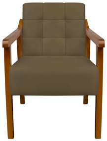 Poltrona Decorativa Vênus Veludo Marrom